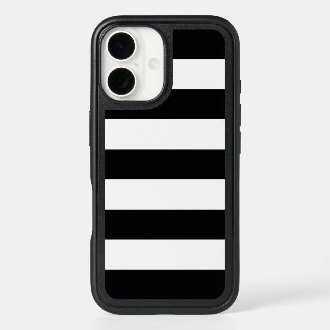 Black and White Stripes, Striped Pattern, Lines Otterbox iPhone Case (Back)