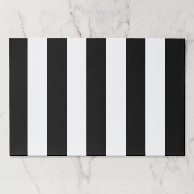 Black and White Stripes, Striped Pattern, Lines Paper Pad (Front)