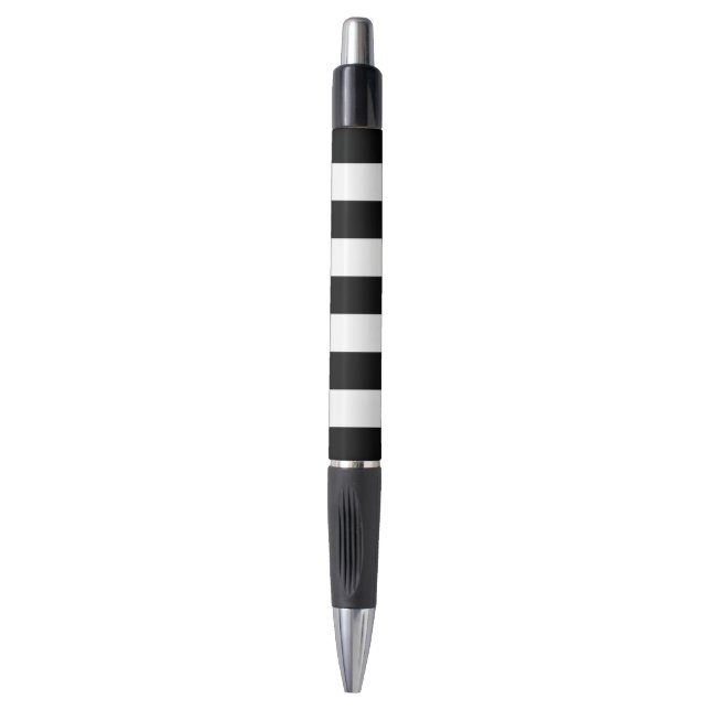 Black and White Stripes, Striped Pattern, Lines Pen (Front Vertical)