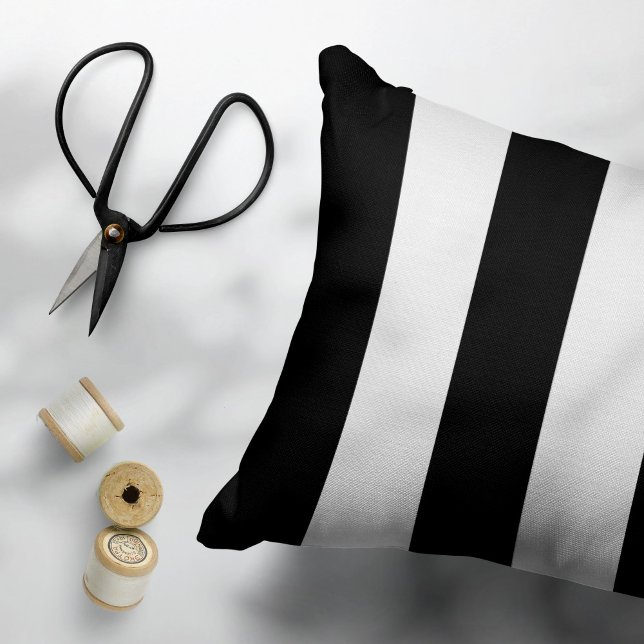 Black and White Stripes, Striped Pattern, Lines Pillow Case (Creator Uploaded)