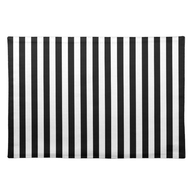 Black and White Stripes, Striped Pattern, Lines Placemat (Front)
