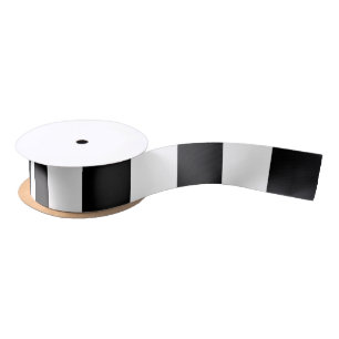 Black and White Stripes, Striped Pattern, Lines Satin Ribbon