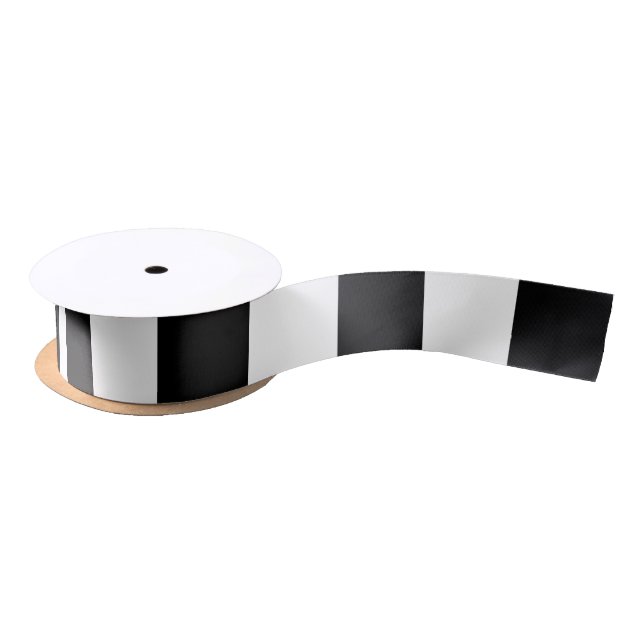 Black and White Stripes, Striped Pattern, Lines Satin Ribbon (Spool)