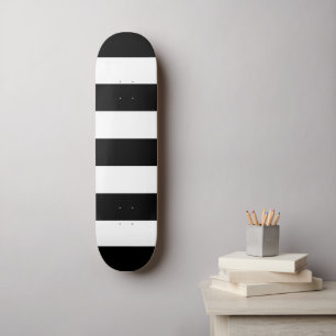 Black and White Stripes, Striped Pattern, Lines Skateboard