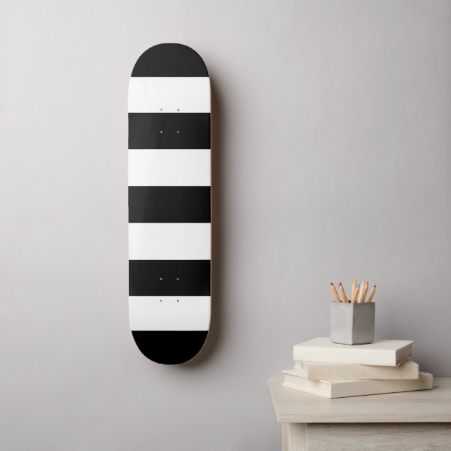 Black and White Stripes, Striped Pattern, Lines Skateboard (Wall Art)