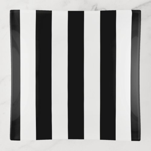 Black and White Stripes Striped Pattern Lines Trinket Tray