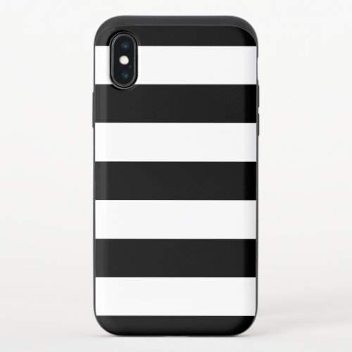 Black and White Stripes Striped Pattern Lines iPhone X Slider Case