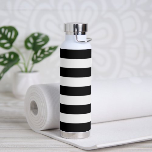 Black and White Stripes Striped Pattern Lines Water Bottle