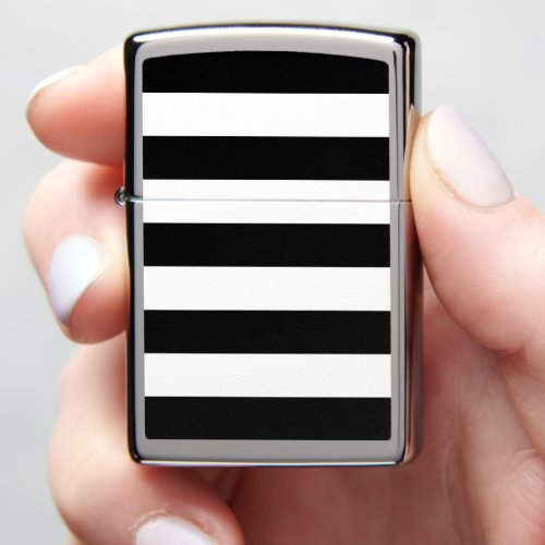 Black and White Stripes Striped Pattern Lines Zippo Lighter