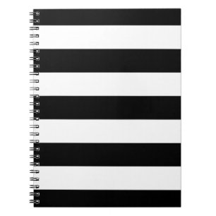 Black And White Stripes Stylish Notebook