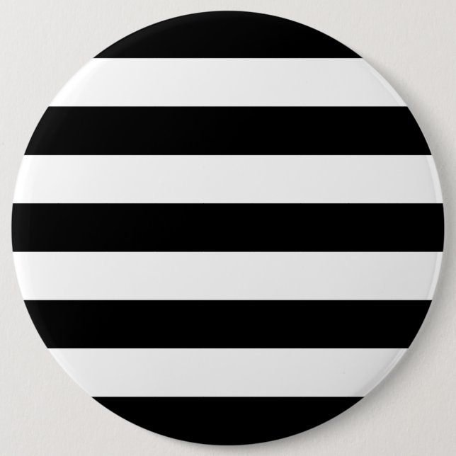Black And White Stripes Stylish Pinback Button (Front)