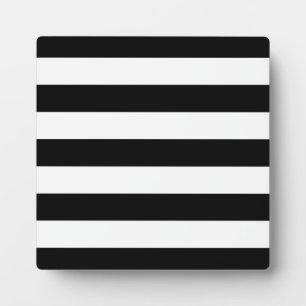 Black And White Stripes Stylish Plaque