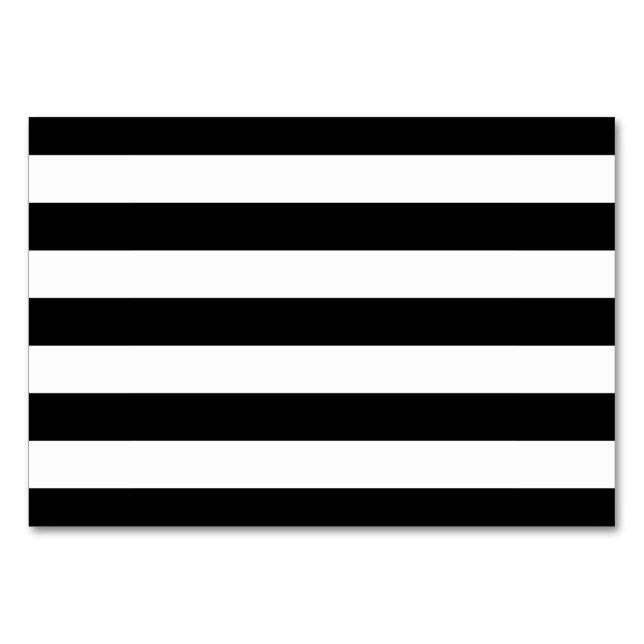 Black And White Stripes Stylish Table Number (Front)