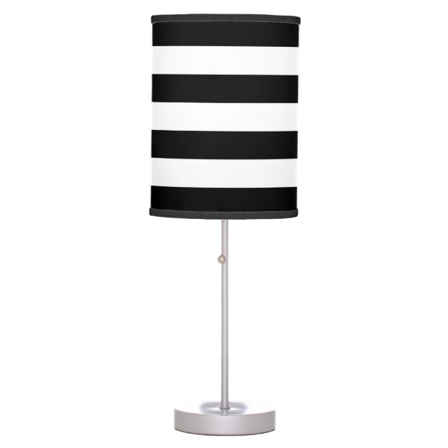 black and white striped table lamp