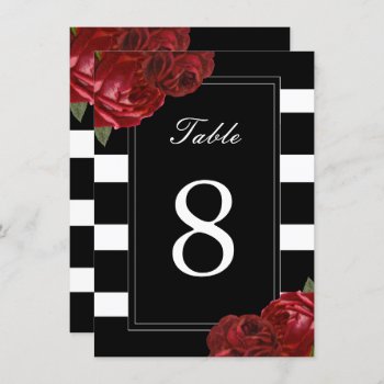 Black And White Stripes Table Numbers by colourfuldesigns at Zazzle