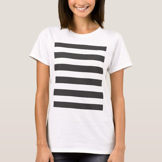 Black and White Stripes Tee Shirt Fitted