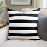 Black and White Stripes Throw Pillow<br><div class="desc">Design your own custom throw pillow in any color to perfectly coordinate with your home decor in any room! Use the design tools to change the background color behind the white horizontal stripe pattern, or add your own text to include a name, monogram initials or other special text. Every pillow...</div>