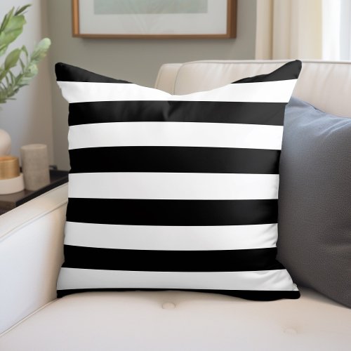 Black and White Stripes Throw Pillow