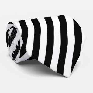 Black and White Stripes Tie