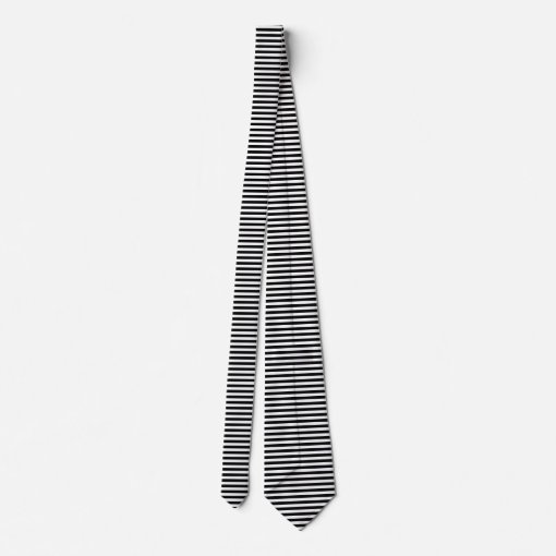 Black and White Stripes Tie Zazzle