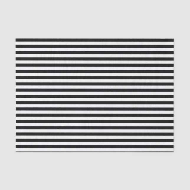 Black and White Stripes Tissue Paper (Front)