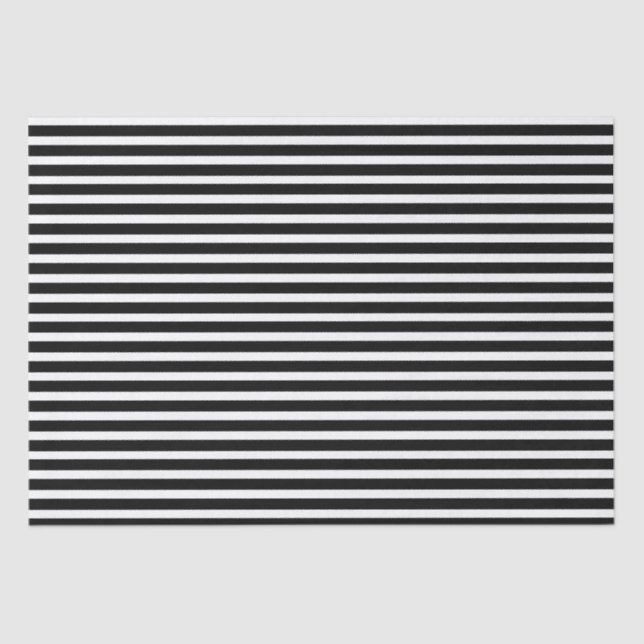 Black and White Stripes Tissue Paper (Front)