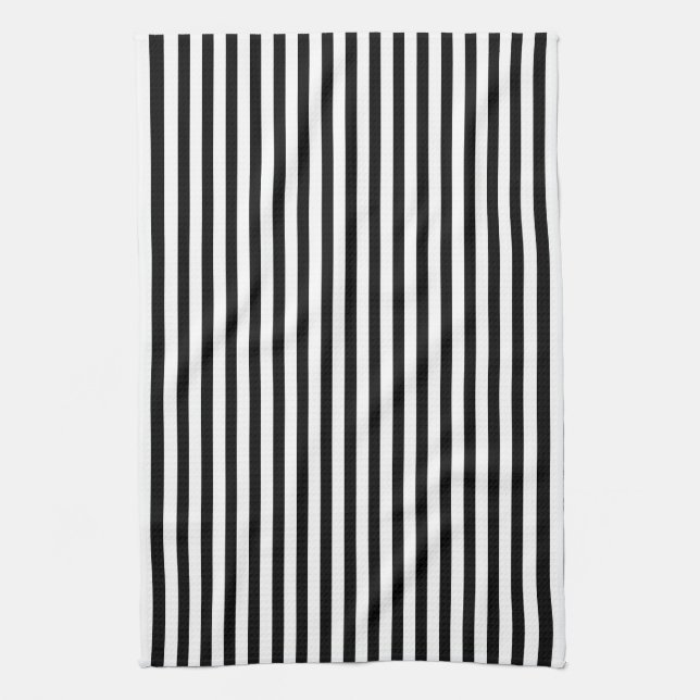 Black and White Stripes Towel (Vertical)