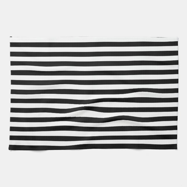Black and White Stripes Towel (Horizontal)