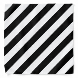 Black And White Stripes Trendy Chic B&amp;W Template Bandana