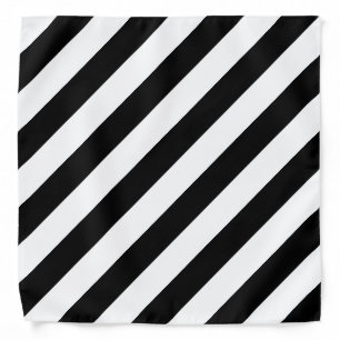 Black And White Stripes Trendy Chic B&W Template Bandana