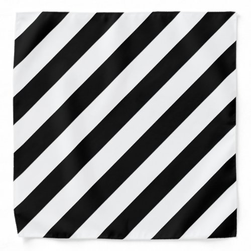 Black And White Stripes Trendy Chic BW Template Bandana