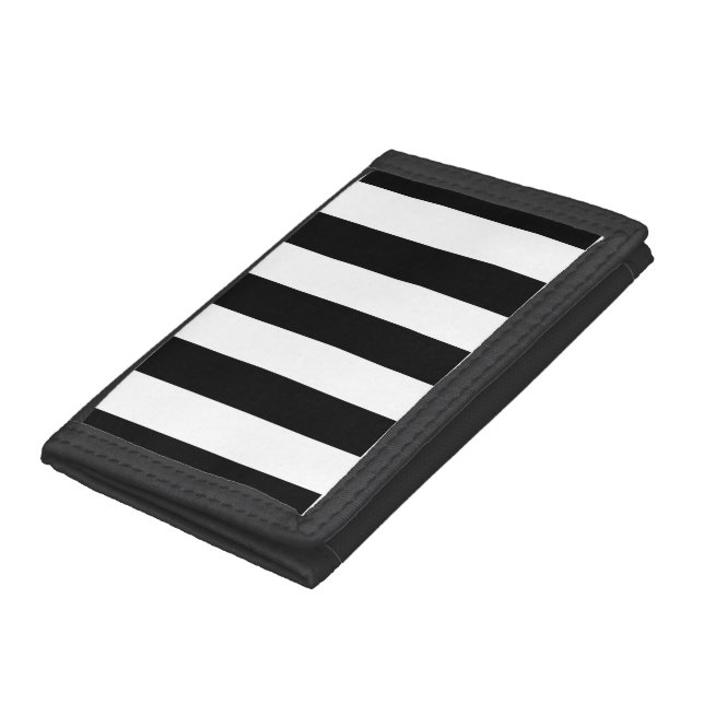 Black and White Stripes Tri-fold Wallet (Bottom)