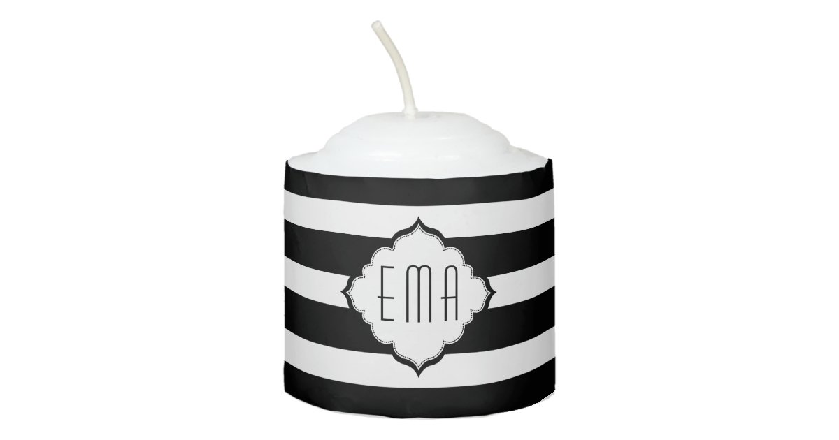 Black And White Stripes Votive Candle Zazzle