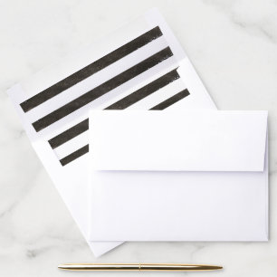 Black and White Stripes Watercolor Envelope Liner