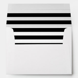 Black and White Stripes Wedding Envelope