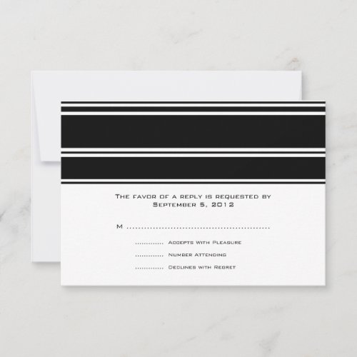 Black and White Stripes Wedding RSVP