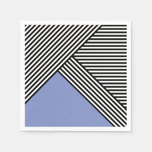 Black and white stripes with blue triangle napkins