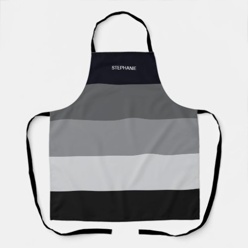 Black and white stripes with monogrammed apron