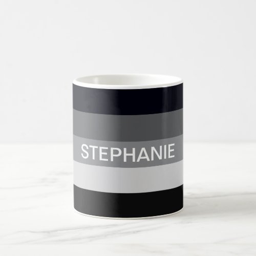 Black and white stripes with monogrammed coffee mug