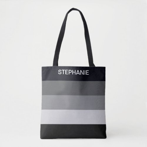 Black and white stripes with monogrammed tote bag