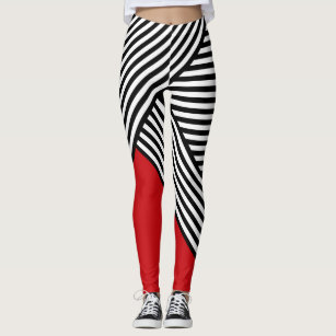 Black red and white leggings sale