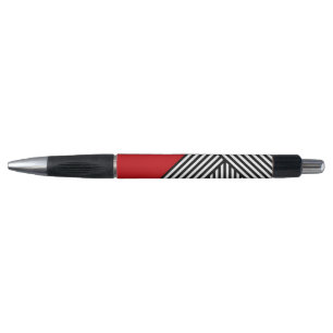 Black and white stripes with red triangle pen