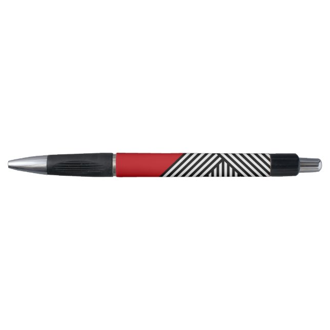 Black and white stripes with red triangle pen (Front)