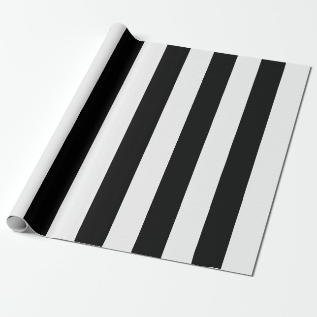 Black and White Stripes Wrapping Paper (Unrolled)