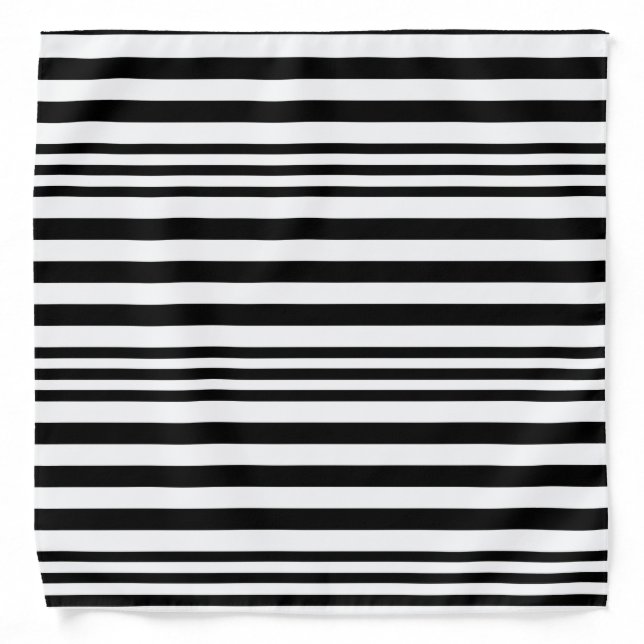 Black and White Stripes X 3 Bandana (Front)