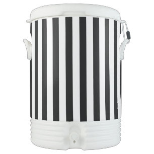 Black and White Striping Beverage Cooler