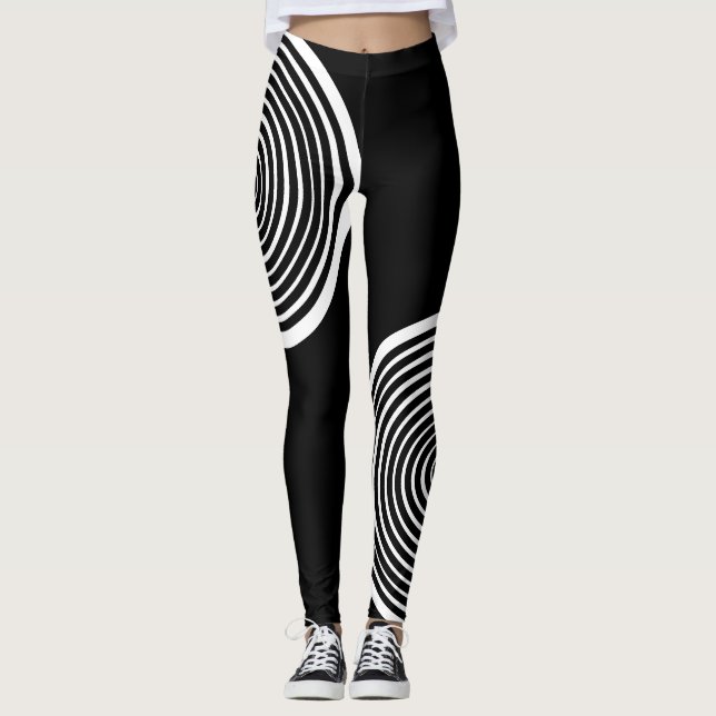 Black and white strippped Leggings (Front)