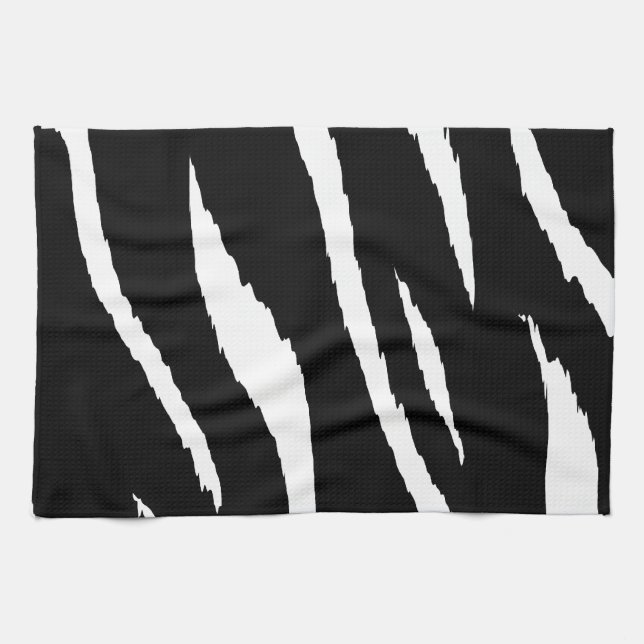 Black and White Strips Kitchen Towel (Horizontal)