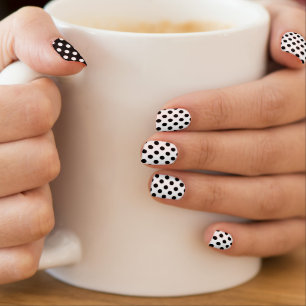 Black And White Stylish Polka Dots Pattern Minx Nail Art