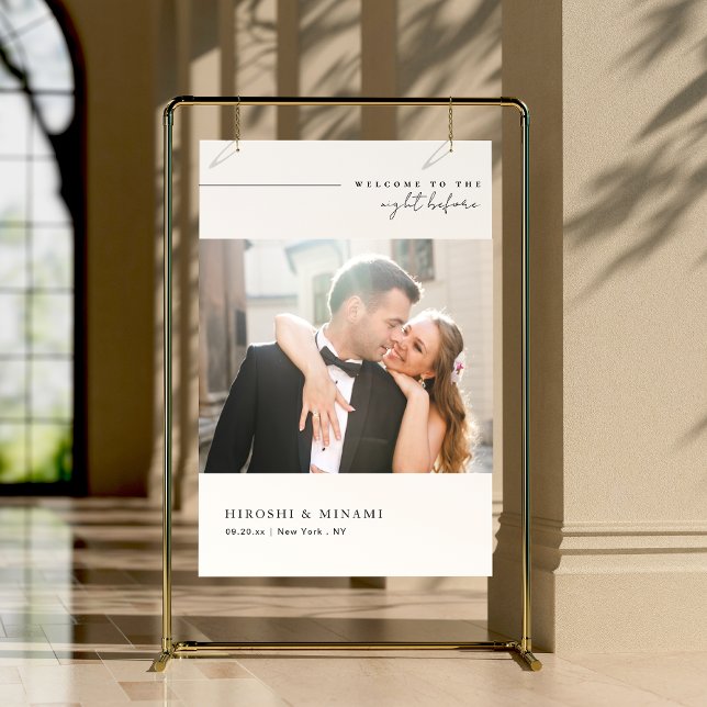 Black and White Stylish Rehearsal Dinner Welcome Foam Board (Creator Uploaded)